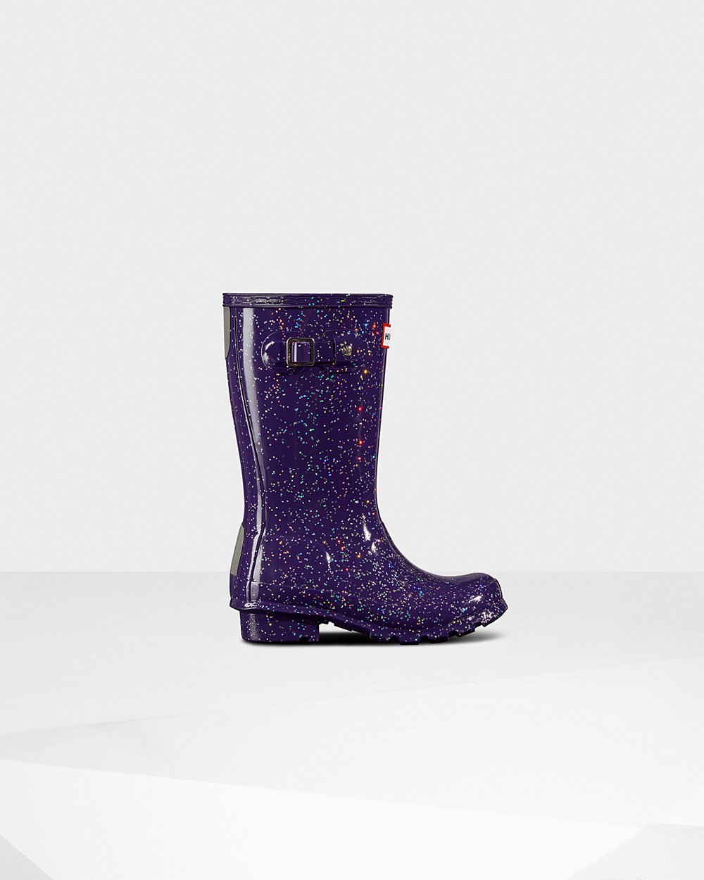 Hunter Niños Original Big Giant Glitter - Botas de Lluvia Azules Moradas - 940-KTDVUN